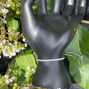 NWT Savvy Cie Sterling Silver Cubic Zirconia Box Tennis Bracelet